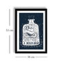 Wallity Cuadro Decorativo Enmarcado Blanco y Azul Marino 38 x 53 cm